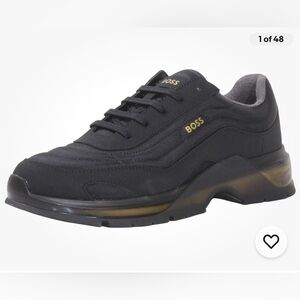 Hugo Boss Men’s Black Netroit Sneakers Low-Top Shoes 50480606 Ortholite